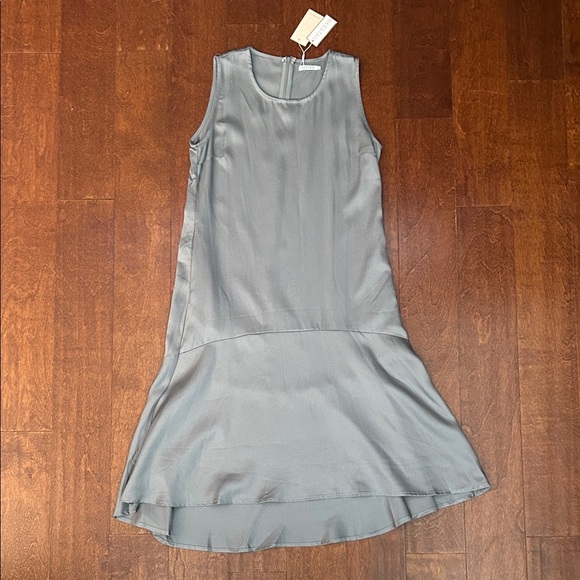 Kestan Blue Midi Sleeveless Drop Waist High-Low Dress, Size Small, NWT - Picture 1 of 9